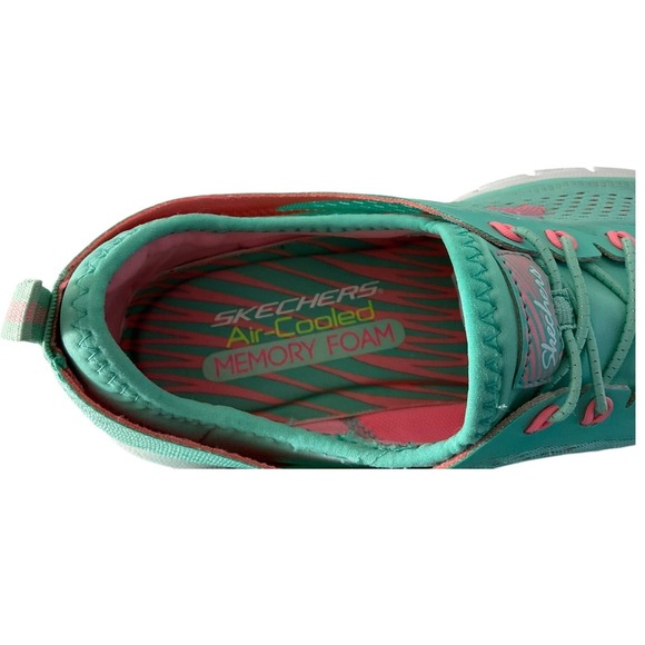 Skechers Air Cooled Memory Foam Teal Pink Athletic Sneakers Shoes Women US 8.5 - Picture 9 of 13